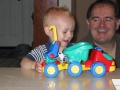 Dad and Bradley share a laugh