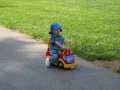 Sirens blaring, fireman Bradley races to the rescue