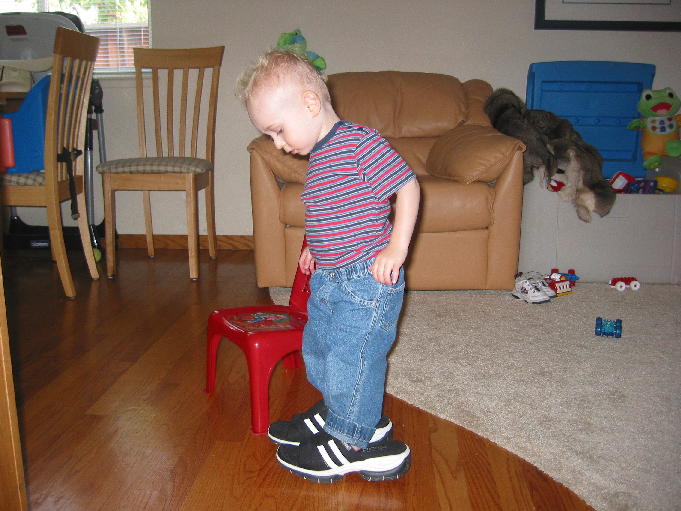 Sheesh mom, how do you walk in these things? They're huge.
