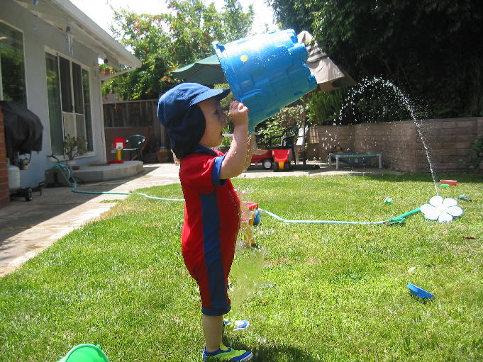 Bradley wins the water chugging contest.