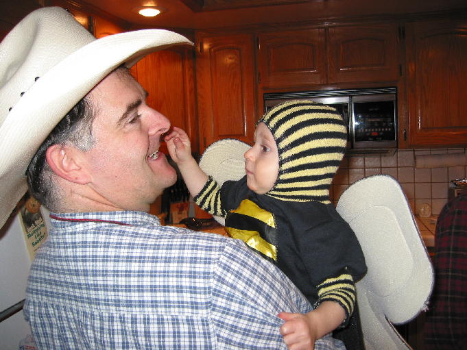 Bradley, please keep your 'stinger' out of daddy's nose